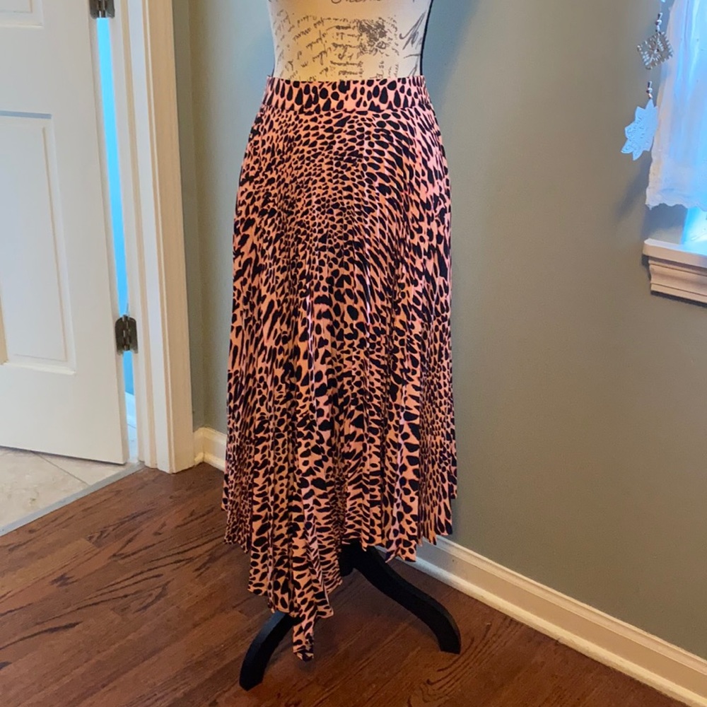 Topshop Animal Print Pleated Long Skirt 🐯💓